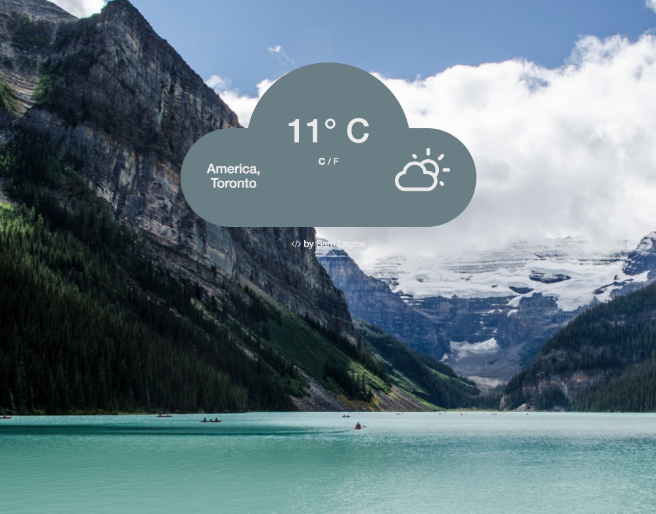 Screenshot of local weather page